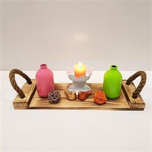 سینی چوبی کوچک دسته طنابی سندبلاست( مستقیم از تولیدکننده)