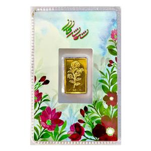 شمش طلا 18 عیار طرح گل بهاری کد K324 