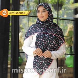 روسری نخی - قواره 140 - نرم و لطیف -  - برند میس رز طرح پریا