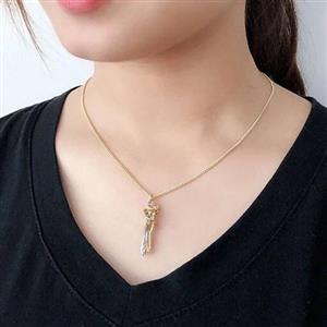 گردنبند آغوش استیل دو رنگ