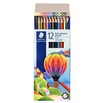 مدادرنگی 12 عددی آنتی باکتریال استدلر جعبه مقوایی stationery collection 12 colored pencils