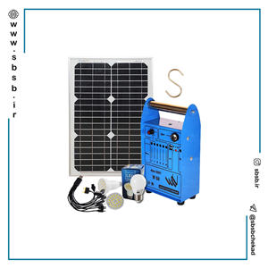 پکیج برق سیار خورشیدی| ظرفیت 30 وات | به همراه تمام تجهیزات مورد نیاز 