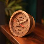 ساعت رومیزی  چوبی طرح ثبت خاطره با نمایشگر عقربه ای