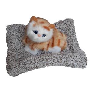 عروسک مدل گربه خوابیده روی تشک کد 02 طول 20 سانتی متر