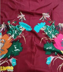شال زرشکی گلدار رنگی 65