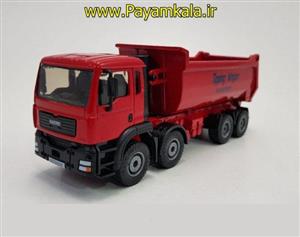 ماکت فلزی کامیون کمپرسی 8 چرخ (KDW 1:50) جعبه دار (DUMP TRUCK) رنگ قرمز