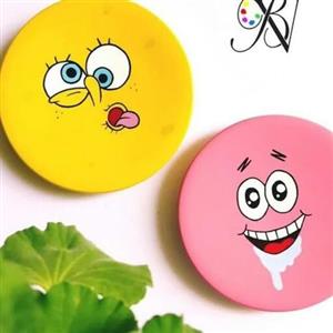 بشقاب دیوارکوب سفالی طرح باب اسفنجی و پاتریک