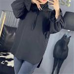 شومیز مانتویی محرمی مدل متین جنس نخی کرسپو فری سایز تا 44 قد حدود 80