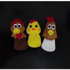 پک سه عددی عروسک انگشتی طرح مرغ و خروس و جوجه