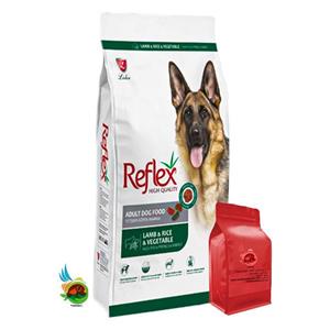 غذای خشک سگ بالغ رفلکس با طعم بره، برنج و سبزیجات Reflex adult dog with lamb & rice & vegetable وزن ۱ کیلوگرم  