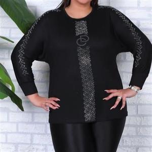 تیشرت مشکی زنانه ،جنس نخی خالص اعلا 100 در100،جنس اعلا درجه یک ،از سایز 40 تا 50 و52،چاپ و نگین کاری شده،فوق العاده زیبا