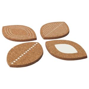 ست زیر قابلمه ای 4 عددی ایکیا مدل 60329301 SJUDA Ikea SJUDA Patterned Cork PanMate