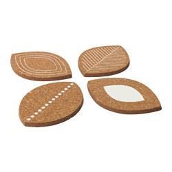 ست زیر قابلمه ای 4 عددی ایکیا مدل 60329301 SJUDA Ikea SJUDA Patterned Cork PanMate