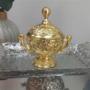 قندان پایه دار آسیا کد 190برند اورجینال در 2 رنگ طلایی نقره ای سیلور ترک سوغات کربلا