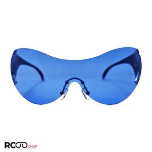 عینک آفتابی فشن DIOR با لنز یک تکه و آبی رنگ و دسته مشکی مدل 2SE 
