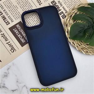 قاب گوشی iPhone 13 - iPhone 14 آیفون پشت مات متال کیس دور سیلیکونی سرمه ای کد 476