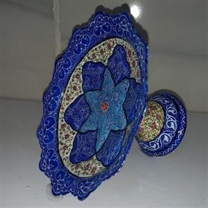 شیرینی خوری میناکاری در اندازه 20 سانتی متری تماما کار دست و کاری فاخر  