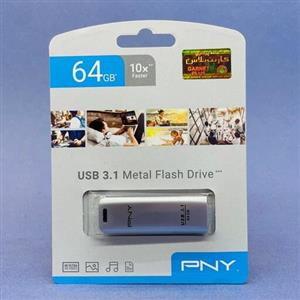 فلش USB3 پی ان وای 64G METAL مدلPNY FD64GESTEEL31G-EF