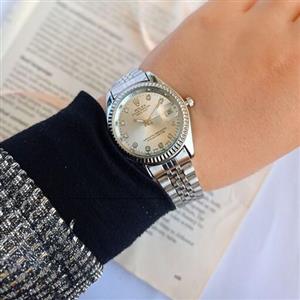 ساعت رولکس زنانه بند نقره ای صفحه نقره ای