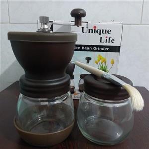 دستگاه قهوه ساب سه کاره مناسب براقهوه ترک وفرانسه انواع حبوبات رنگ مشکی  قهوه ای مارک یونیک