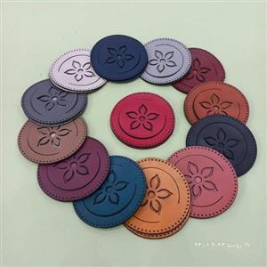 چرم طبیعی برش خورده کاور آینه  به همراه جاکلیدی ست