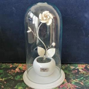 انگشتر طرح گل رز رنگ سیلور