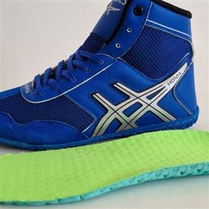 کفش کشتی طرح آسیکس زیره تانکی ضد لیز رنگ آبی 