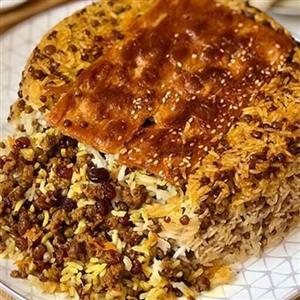 عدس پلو با گوشت چرخ کرده ،یه پرس،پس کرایه