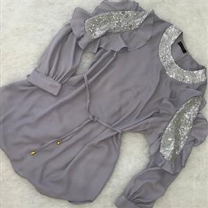 شومیز زنانه مجلسی مناسب مهمونی و مجلس های خاص در یک رنگ شیک و پولک دوزی زیبا