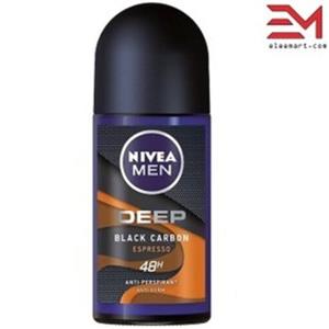 مام رول دئودورانت مردانه نیوا دیپ (نارنجی) بلک کاربن اسپرسو حجم 50 میل ا Nivea Men Deep black carbon