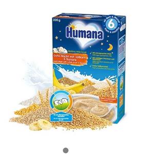 غذای کودک 5غله با شیر و موز مخصوص شب هومانا Humana