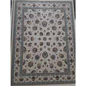 فرش ماشینی 1200 شانه اصل تراکم 3600 طرح دلارام زمینه کرم 12 متری جنس اکرولیک