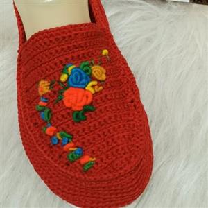 گیوه ی کلاش سنتی همراه با گلدوزی کامله دستبافت خودم