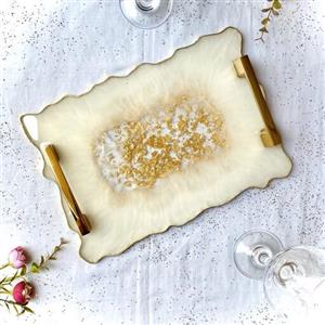 سینی رزین و ورق طلا