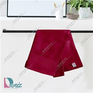 حوله دستی طرح والرون رنگ زرشکی