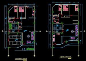 دانلود پلان ساختمان 2 طبقه در اتوکد AutoCAD