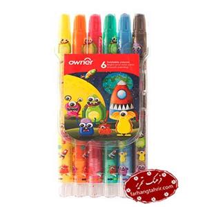 مداد شمعی 6 رنگ اونر کد 533806 Owner 6 Color Twistable Crayon 533806