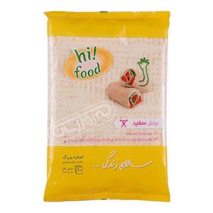 نان لواش سفید اندازه بزرگ 10 عددی 300 گرمی های فود Hi Food White Lavash Bread 300gr 