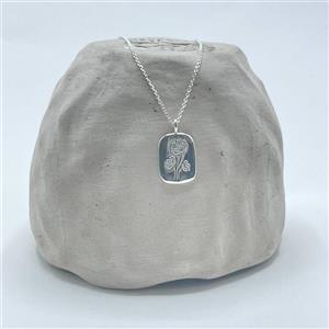 گردنبند نقره طرح گل 