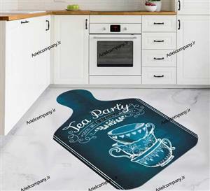 فرشینه آشپزخانه طرح تخته با فنجان سرمه ای کد ari700221 