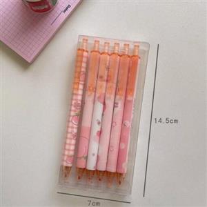 خودکار فانتزی فشاری طرح هلو جوهر مشکی ارسال طرح رندوم  خودکار کلیکی