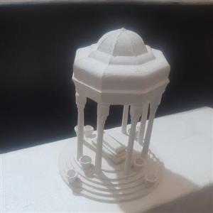 ماکت حافظیه اندازه طول 22سانت عرض 16سانت رنگ سفید با بهترین دستگاه روز دنیا طراحی و ساخته شده است