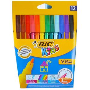 ماژیک رنگ آمیزی بیک سری کیدز مدل ویزا - بسته 12 رنگ Bic Kids Visa Marker - Pack of 12