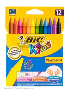 مداد شمعی 12 رنگ بیک سری کیدز پلاستی دکور