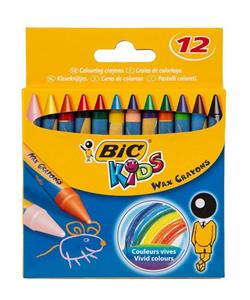 مداد شمعی بیک مدل کیدز - بسته 12 رنگ Bic Kids Wax Crayons - Pack of 12