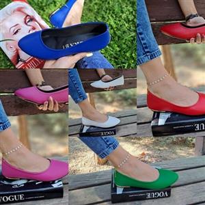 کفش کف صاف دخترانه و زنانه تاسایز41 آبی کاربنی سفید مشکی سرخابی سبز زارا رویه چرم صنعتی