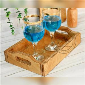 سینی لبه دار چوبی سایز متوسط