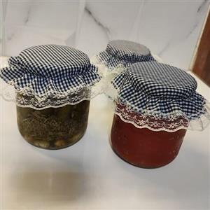درپوش پارچه ای مخصوص شیشه مربا ترشی و ...