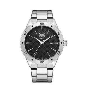 ساعت مچی عقربه ای مردانه اوبلاک مدل 72722 رنگ  استیل صفحه مشکی