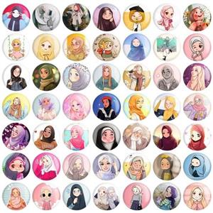پیکسل خندالو طرح دخترانه با حجاب کد 104 مجموعه 50 عددی
